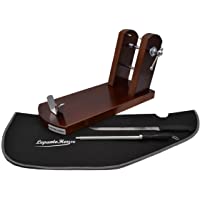 Los mejores  - JAMONERO BUARFE Rioja con Set Negro EN Madera DE Pino para Profesional HOGAR +Cuchillo JAMONERO + CHAIRA + Cubre Jamon…